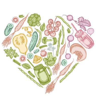 Pastel limon, brokoli, turp, yeşil fasulye, kiraz domatesleri, pancar, yeşillik, havuç, fesleğen, balkabağı, smoothie cup, tütün kavanozları, salatalık, kereviz...