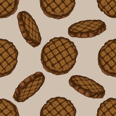 Elle çizilmiş ızgara burgerli pürüzsüz desen.