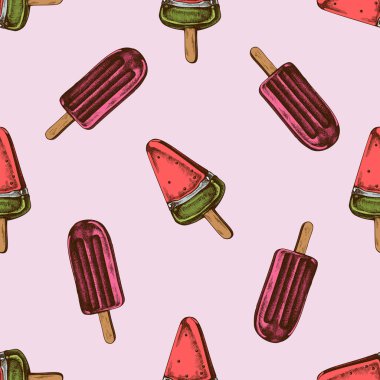 Elle çizilmiş buzlu dondurmayla kusursuz desen.