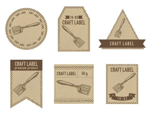 Craft labels vintage design with illustration of spatula