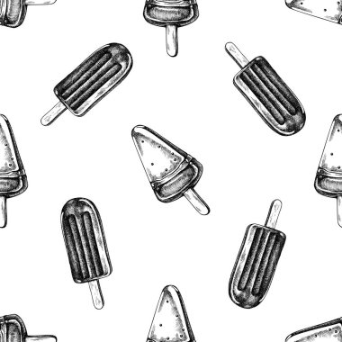 Siyah beyaz buzlu dondurmalı kusursuz desen.