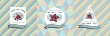 Phalaenopsis resimli üç renkli etiket