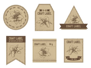 Zambak illüstrasyonlu vintage tasarımı