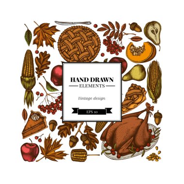 Renkli balkabağı, çatal, bıçak, armut, hindi, balkabağı turtası, elmalı turta, mısır, elma, akçaağaç, meşe