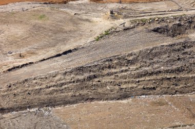 Arazi doldurma görüntüsünü bir inşaat alanı.