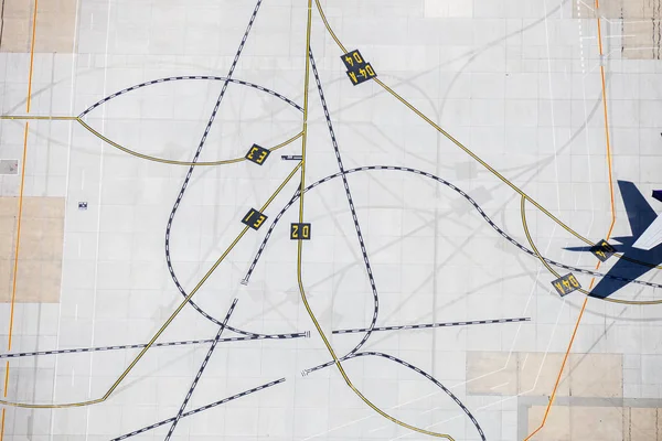 Aéroport Tarmac Avec Carte Route Piste — Photo