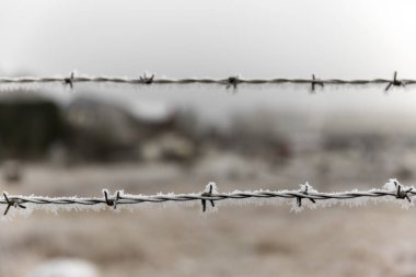 Dikenli tel birbirine paralel dondurulmuş