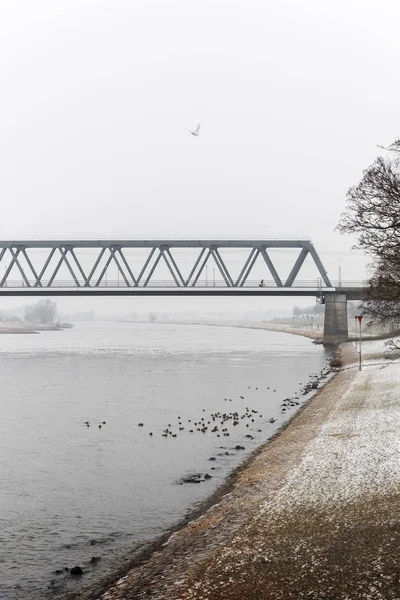 Γέφυρα Deventer καλυμμένο με χιόνι — Φωτογραφία Αρχείου