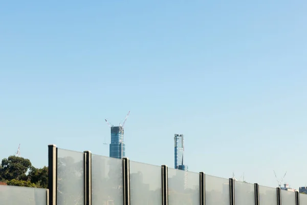 Austrália 108 Torre Melbourne Construção Sob Calor Sol Quente Verão — Fotografia de Stock