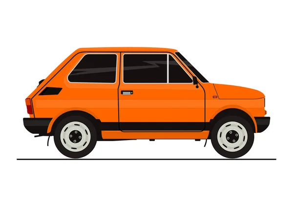 Küçük Retro Otomobil Plakası Yan Görünümü Düz Vektör — Stok Vektör