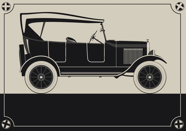 Vintage Car Service Banner Flat Vector — Stock Vector