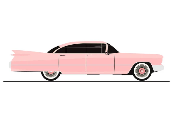 Sticker Vintage Car Side View Flat Vector — Stock Vector