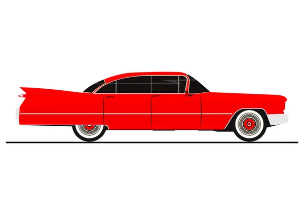 ビンテージ車のステッカー 側面図です 平面ベクトル — ストックベクタ