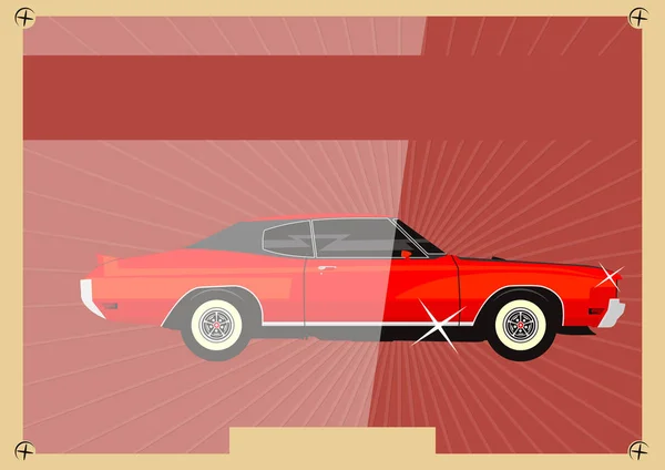 Volante Lavado Autos Vintage Vector Plano — Vector de stock