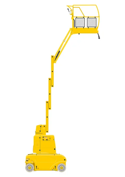 Elevador Mastro Vertical Amarelo Vista Lateral Vetor Plano —  Vetores de Stock