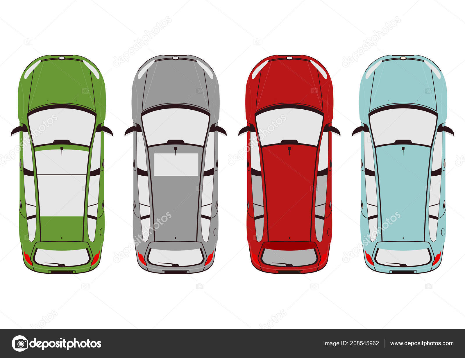 Plan View Modern Car Flat Vector Stock Vector Image by ©norsob #208545962