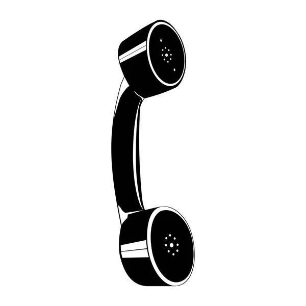 Combiné Icône Combiné Téléphonique Composée Deux Formes Noir Blanc Changement — Image vectorielle