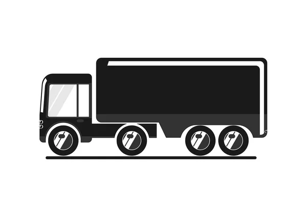 トラックのアイコン インフォ グラフィックのための簡略化された車両 平面ベクトル — ストックベクタ