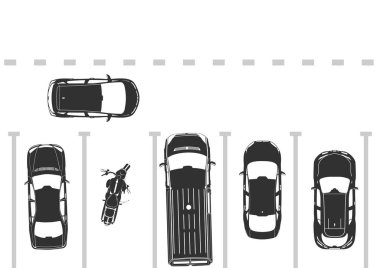 Park alanı yetersizliği. Düz vektör.