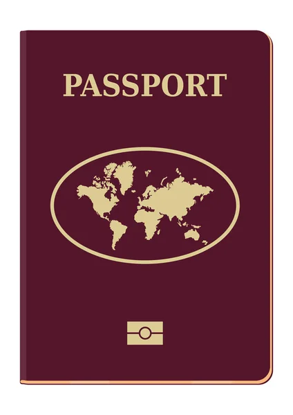 Διαβατήριο Εξώφυλλο Σύγχρονου Βιομετρικού Διαβατηρίου Σχεδιασμός Ταξιδιών Και Τουρισμού Επίπεδο — Διανυσματικό Αρχείο