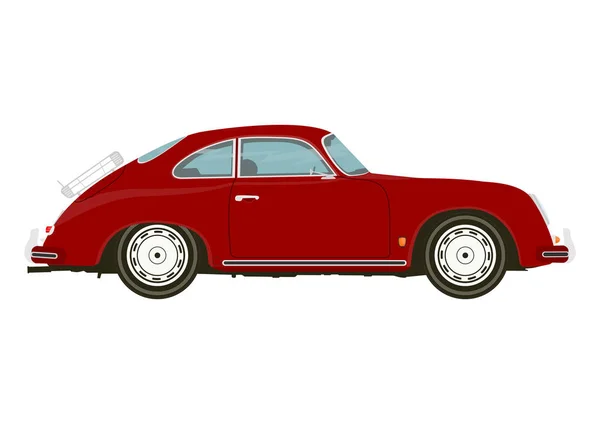 Vintage Sports Car Side View Classic Sports Car Flat Vector — Stok Vektör