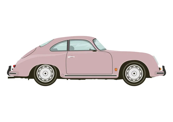 Vintage Sports Car Side View Classic Sports Car Flat Vector — Stock Vector