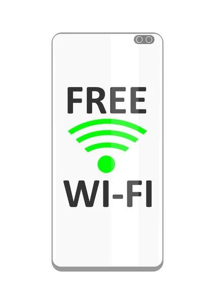 Бесплатный Минималистическая Иллюстрация Смартфона Бесплатное Подключение Интернету Плоский Вектор — стоковый вектор