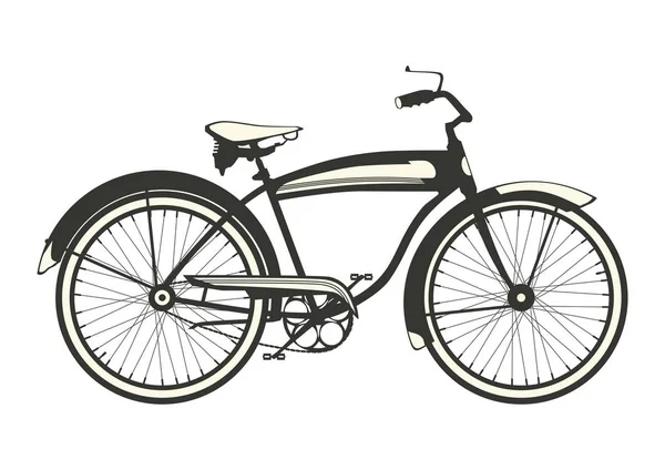 Fahrradsymbol Seitenansicht Des Klassischen Fahrrads Auf Weißem Hintergrund Flacher Vektor — Stockvektor