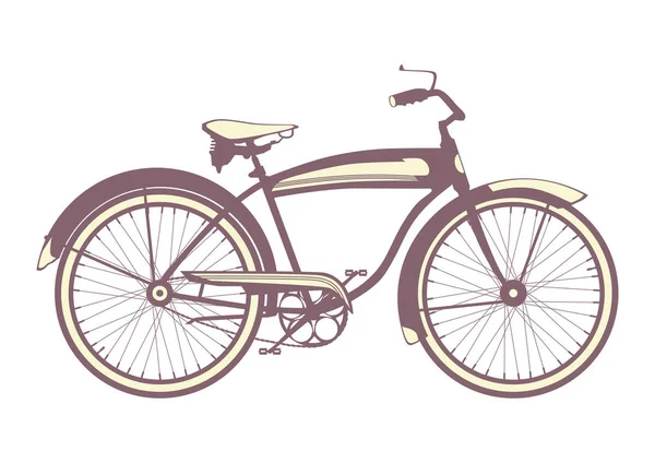 Bike Icon Side View Classic Bike White Background Flat Vector — Stock Vector