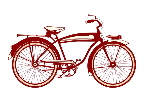 Bike Icon Side View Classic Bike White Background Flat Vector — Stock Vector