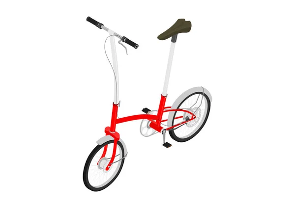 Bicicleta Moderna Bicicleta Cidade Pequena Fundo Branco Vista Isométrica Vetor — Vetor de Stock