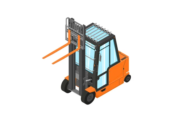 Forklift Counterbalance Forklift Truck Load White Background Isometric View Flat — Stock Vector