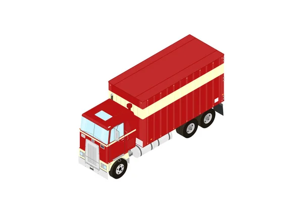 Truck White Background Isometric View Flat Vector — Stock Vector