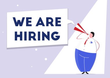 Eleman arıyoruz. İş ilanı. Basit düz vektör çizimi.