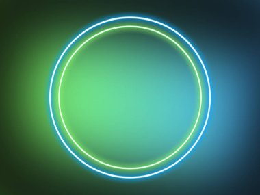 Neon daire çerçeve, gradyan arka planı