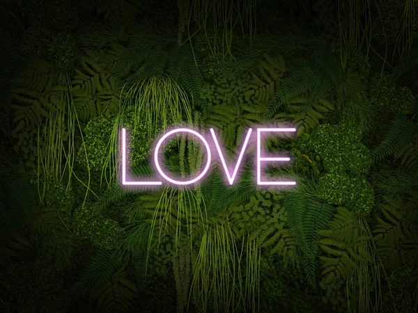 Neon sevgi, çiçek gradyan arka planı