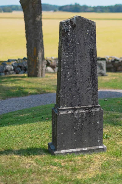 墓碑与瑞典 Finsta 瑞典景观的伟大景色 — 图库照片