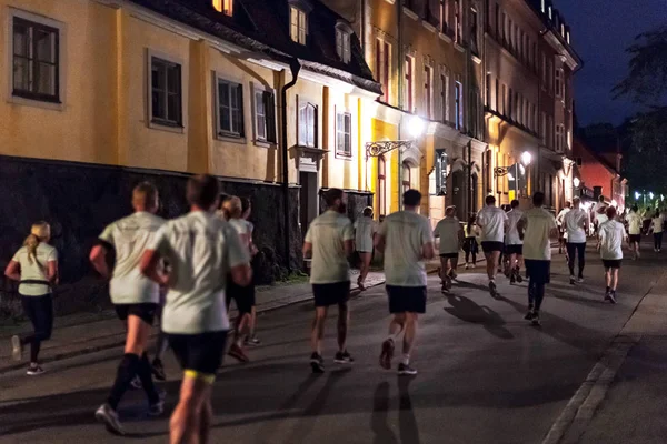 Stockholm Schweden August 2018 Mitternachtslauf Auf Den Straßen Der Südlichen — Stockfoto