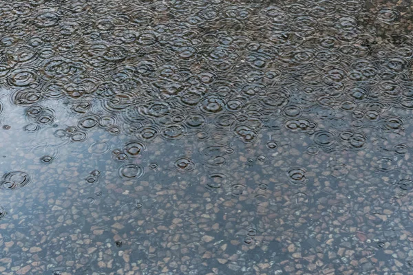 Drops Water Water Puddle Asphalt Sweden — Stock Photo, Image