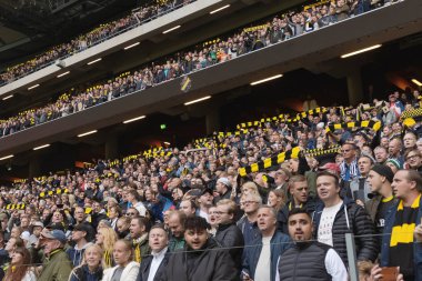 Solna, İsveç, 23 Eylül 2018: İsveç Allsvenskan Hammarby arasındaki AIK Derby. Her iki takım top AIK ile 1-0 kazandı.