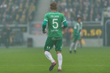 Solna, İsveç, 23 Eylül 2018: İsveç Allsvenskan Hammarby arasındaki AIK Derby. Her iki takım top AIK ile 1-0 kazandı.