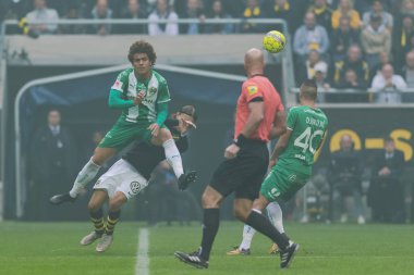 Solna, İsveç, 23 Eylül 2018: İsveç Allsvenskan Hammarby arasındaki AIK Derby. Her iki takım top AIK ile 1-0 kazandı.