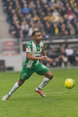 Solna, İsveç, 23 Eylül 2018: İsveç Allsvenskan Hammarby arasındaki AIK Derby. Her iki takım top AIK ile 1-0 kazandı.