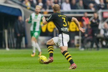 Solna, İsveç, 23 Eylül 2018: İsveç Allsvenskan Hammarby arasındaki AIK Derby. Her iki takım top AIK ile 1-0 kazandı.