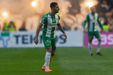 Solna, İsveç, 23 Eylül 2018: İsveç Allsvenskan Hammarby arasındaki AIK Derby. Her iki takım top AIK ile 1-0 kazandı.