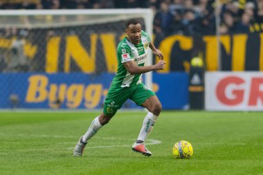 Solna, İsveç, 23 Eylül 2018: İsveç Allsvenskan Hammarby arasındaki AIK Derby. Her iki takım top AIK ile 1-0 kazandı.