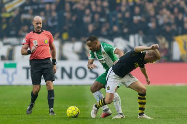 Solna, İsveç, 23 Eylül 2018: İsveç Allsvenskan Hammarby arasındaki AIK Derby. Her iki takım top AIK ile 1-0 kazandı.