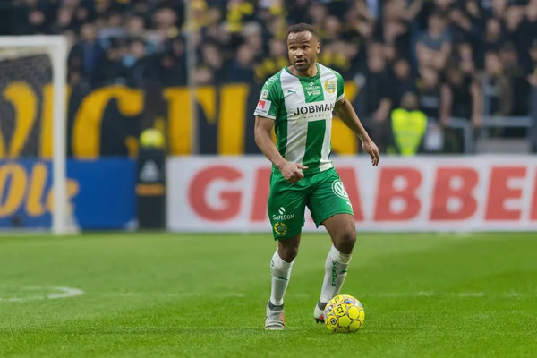 Solna, İsveç, 23 Eylül 2018: İsveç Allsvenskan Hammarby arasındaki AIK Derby. Her iki takım top AIK ile 1-0 kazandı.