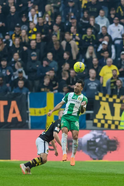 Solna Szwecja Września 2018 Derby Między Aik Hammarby Szwedzkiej Allsvenskan — Zdjęcie stockowe