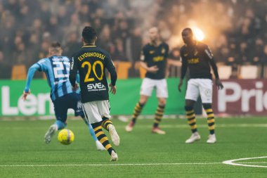 Stockholm, İsveç - 21 Ekim 2018: Djurgardens If (DIF) vs AIK Tele2 Arena Stockholm. Nihai sonucu 0-0